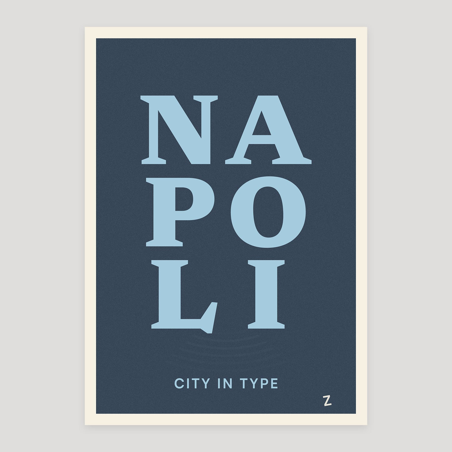 Napoli team zissou typographic poster, stacked city letters