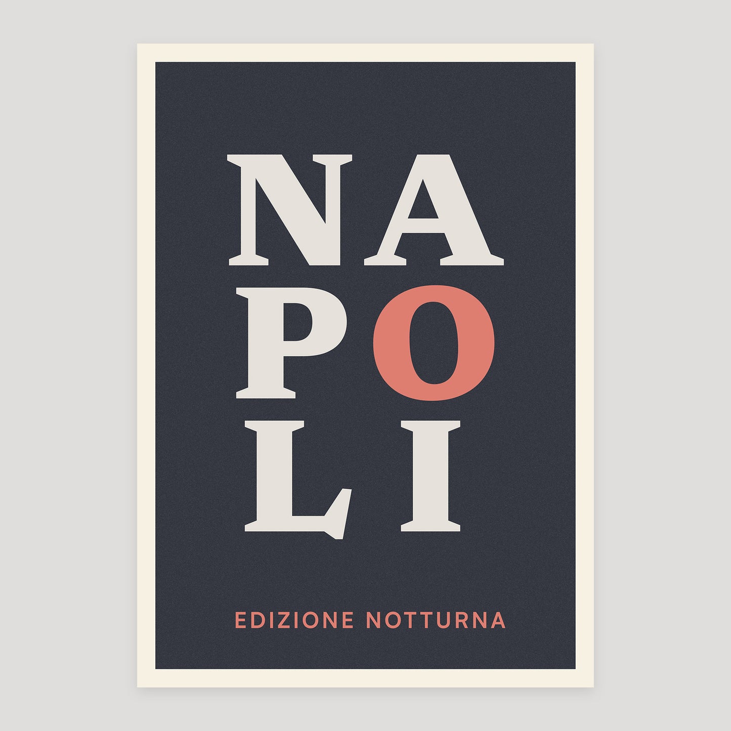 Napoli night edition typographic poster, stacked city letters