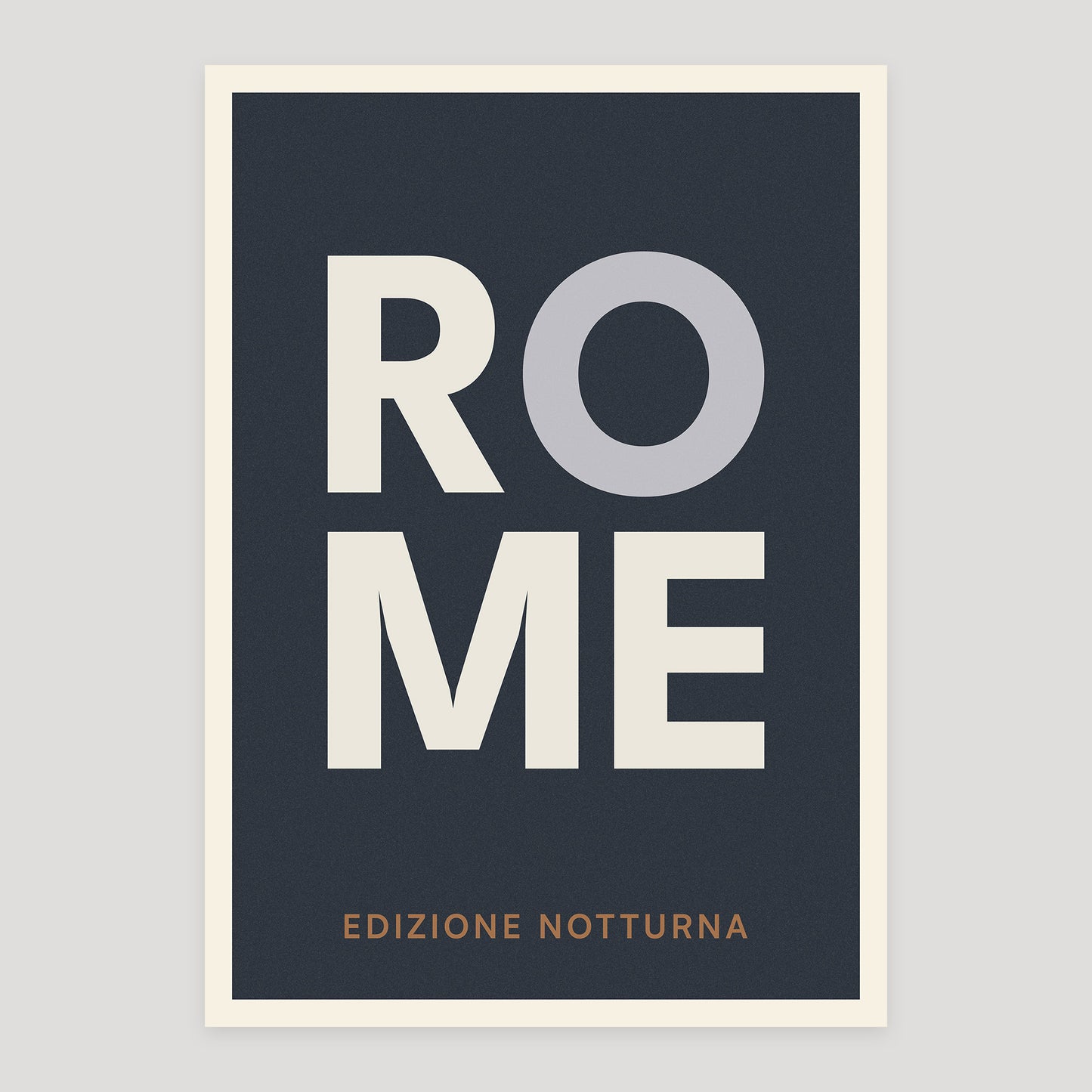 Rome night edition typographic poster, stacked city letters