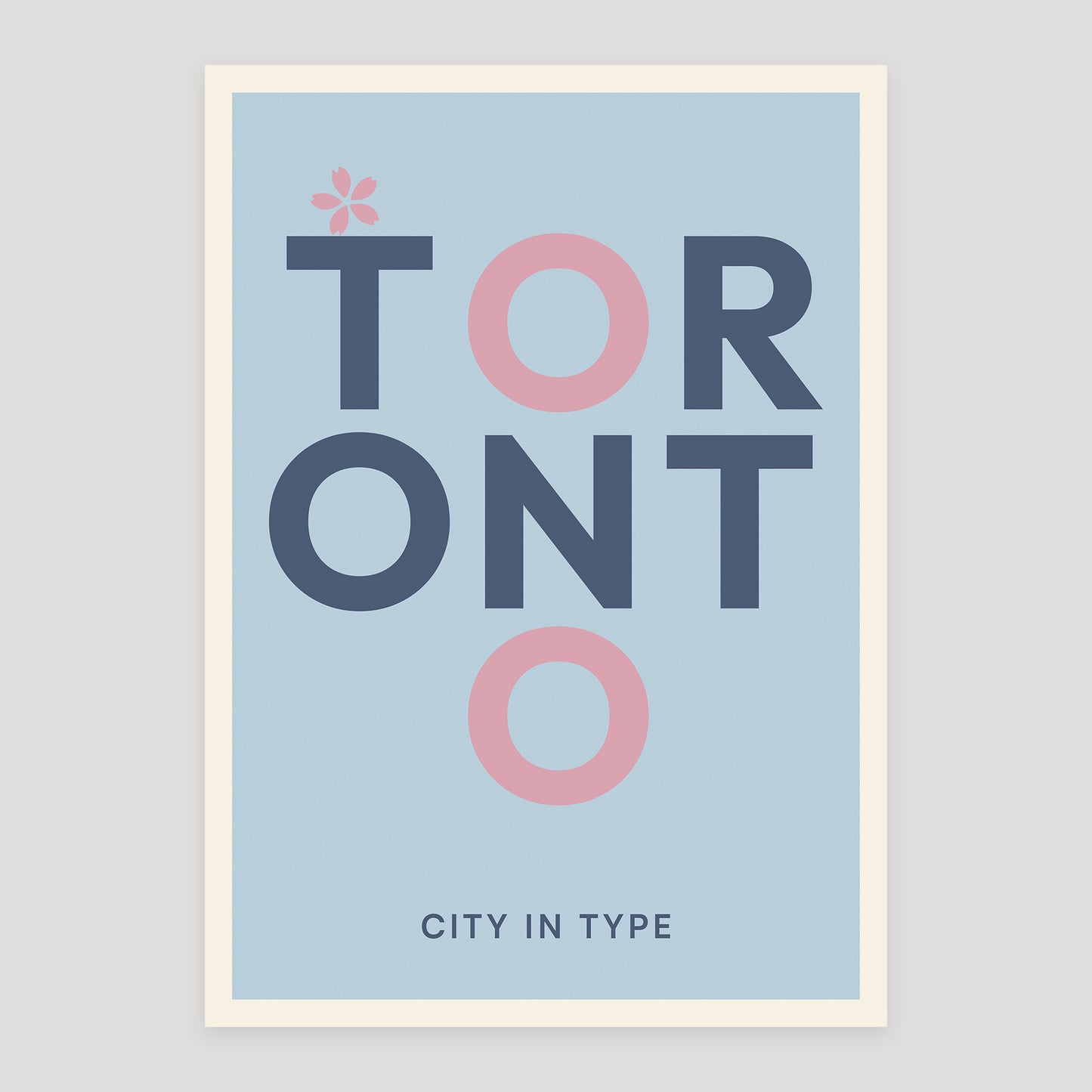 Toronto Ice Blue Edition typographic poster, stacked city letters