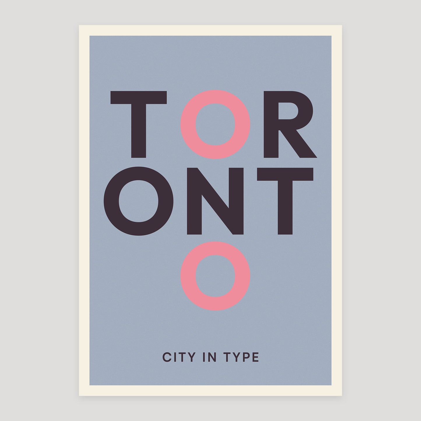 Toronto typographic poster, stacked city letters