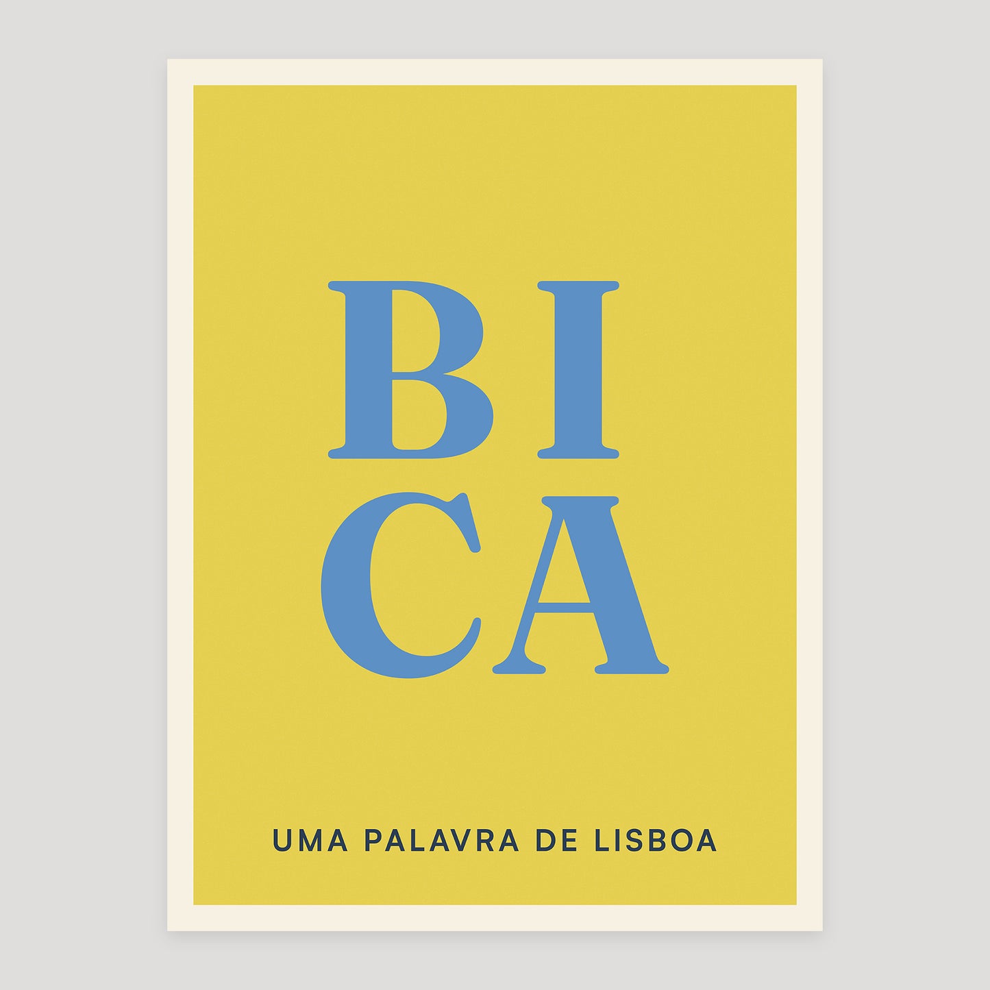 Bica typographic poster from Lisbon