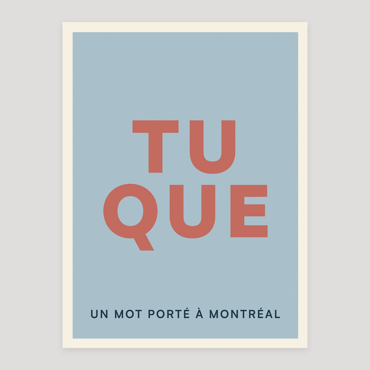 Tuque typographic poster from Montréal