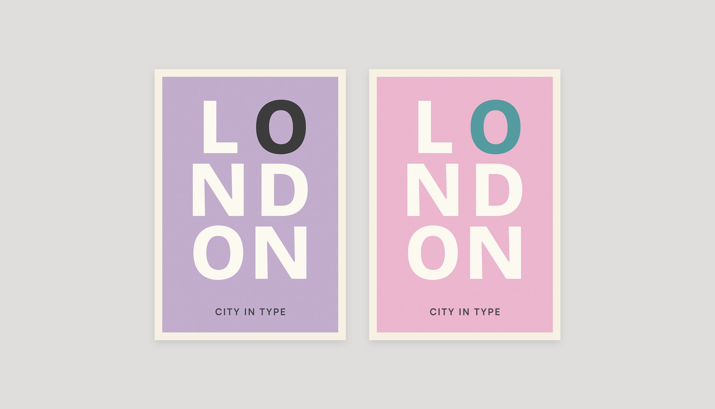 Two typographic city posters: London