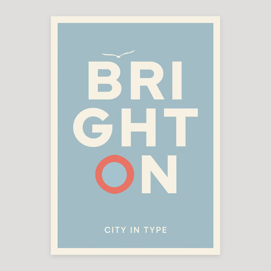 Brighton typographic poster, stacked city letters