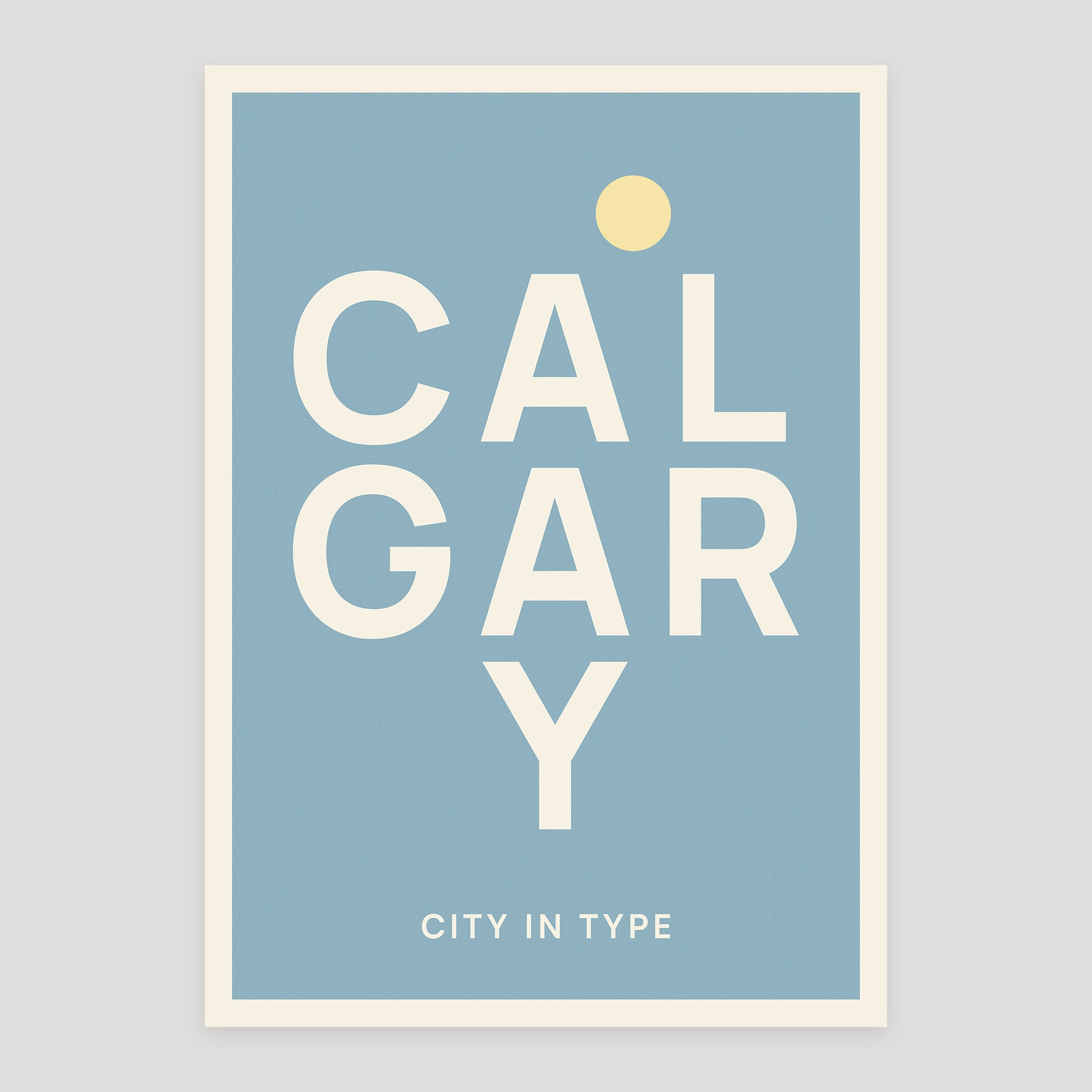 Calgary typographic poster, stacked city letters