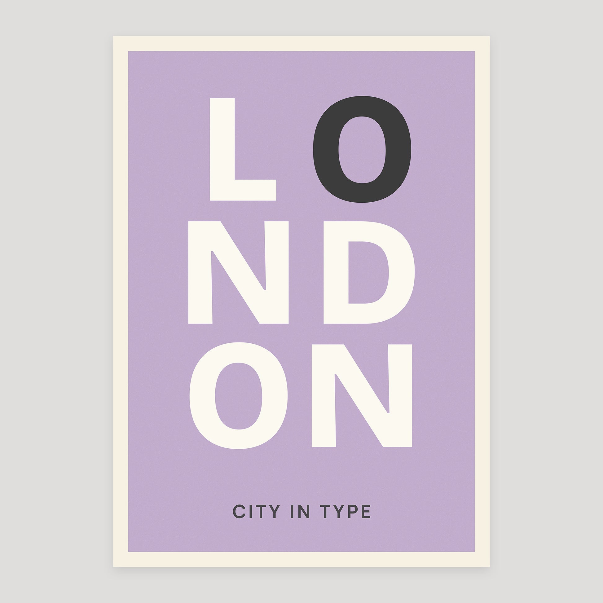 London No. 27 Edition typographic poster, stacked city letters