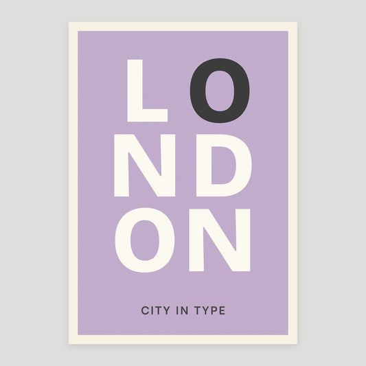 London No. 27 Edition typographic poster, stacked city letters