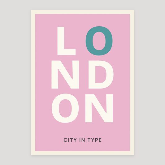 London No. 28 Edition typographic poster, stacked city letters