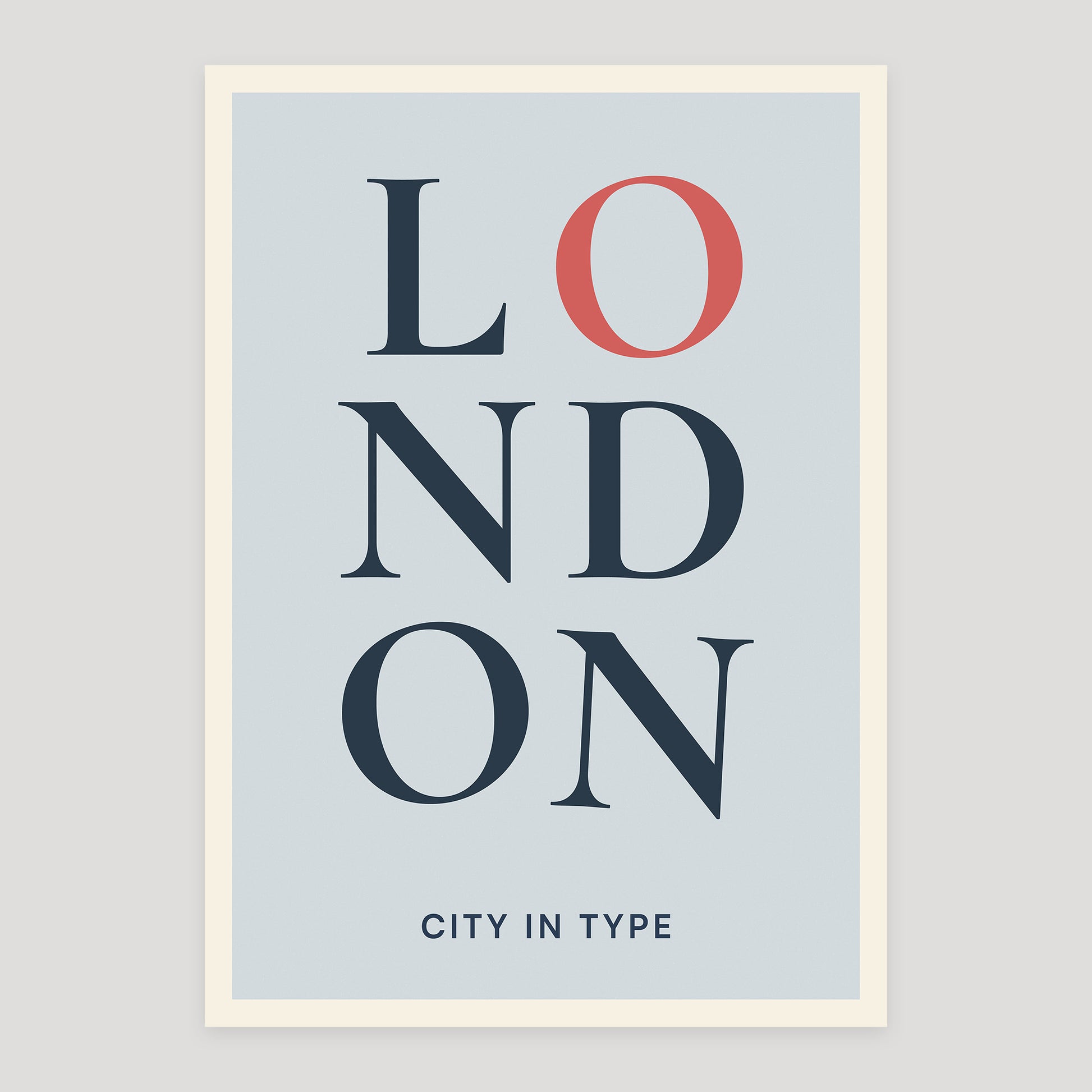 London typographic poster, stacked city letters