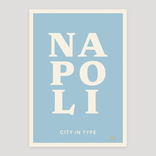 Napoli typographic poster, stacked city letters