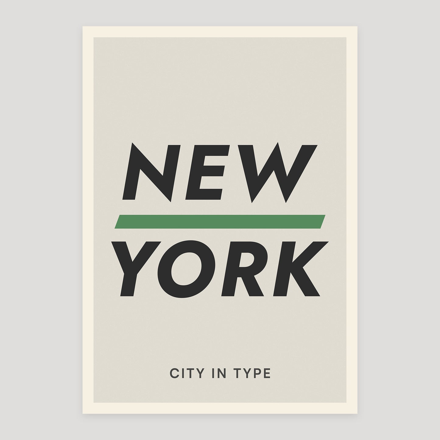 New York Route 1111 Edition typographic poster, stacked city letters