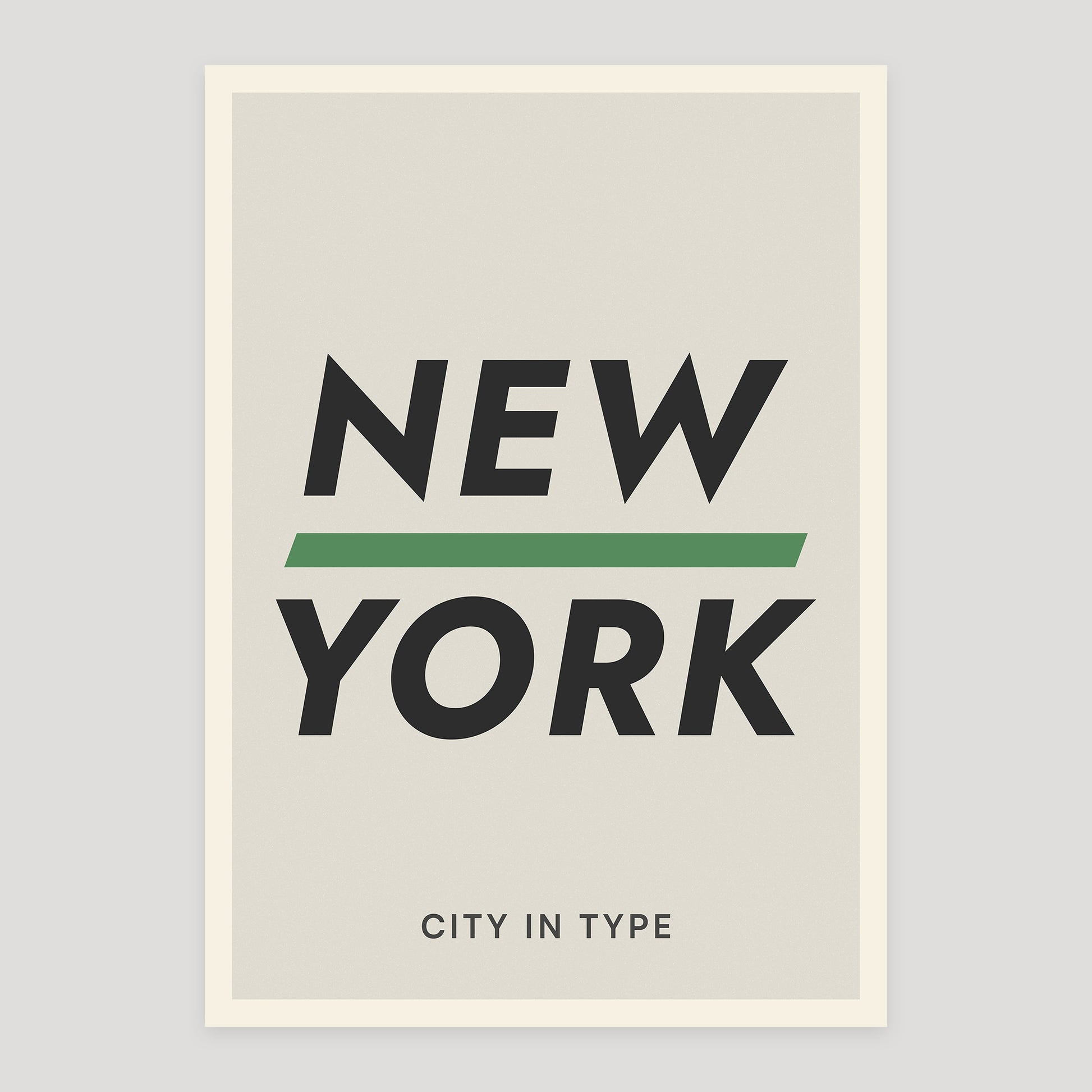 New York Route 1111 Edition typographic poster, stacked city letters