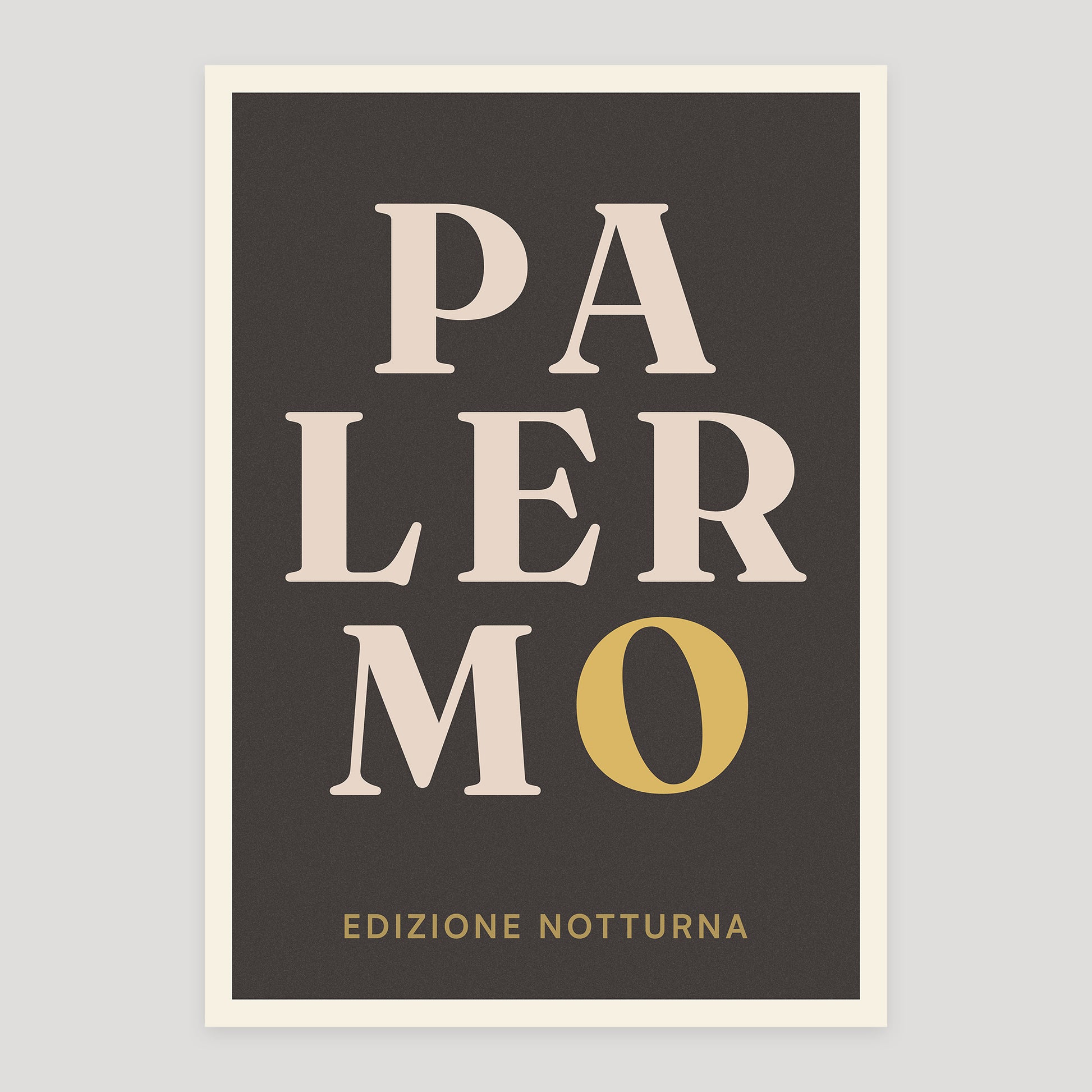 Palermo night edition typographic poster, stacked city letters