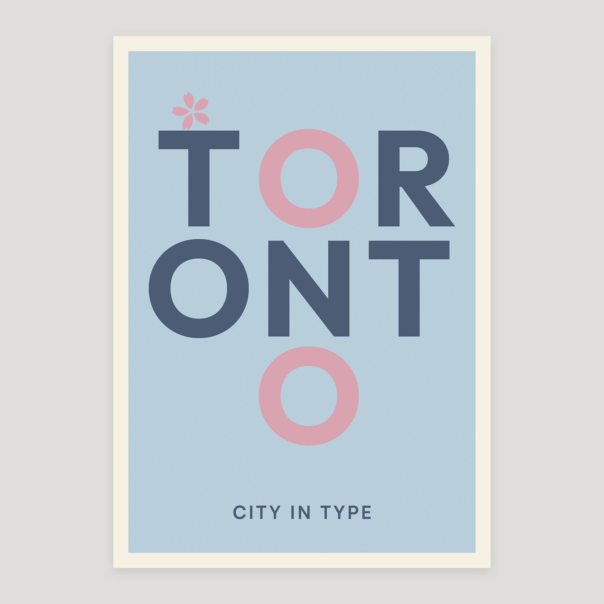 Toronto Ice Blue Edition typographic poster, stacked city letters