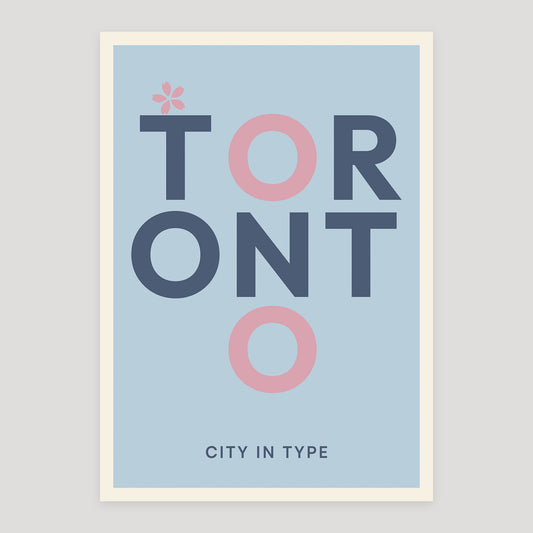 Toronto Ice Blue Edition typographic poster, stacked city letters