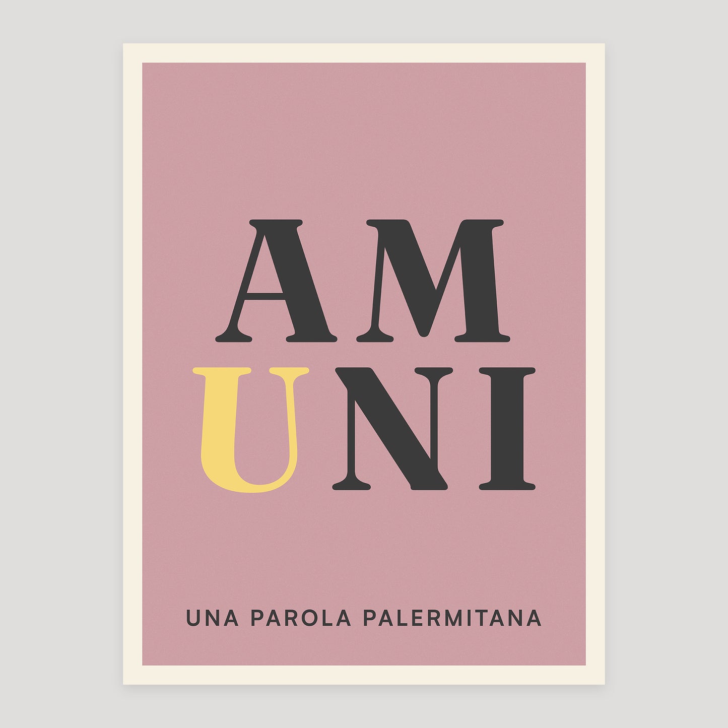Amuni typographic poster from Palermo