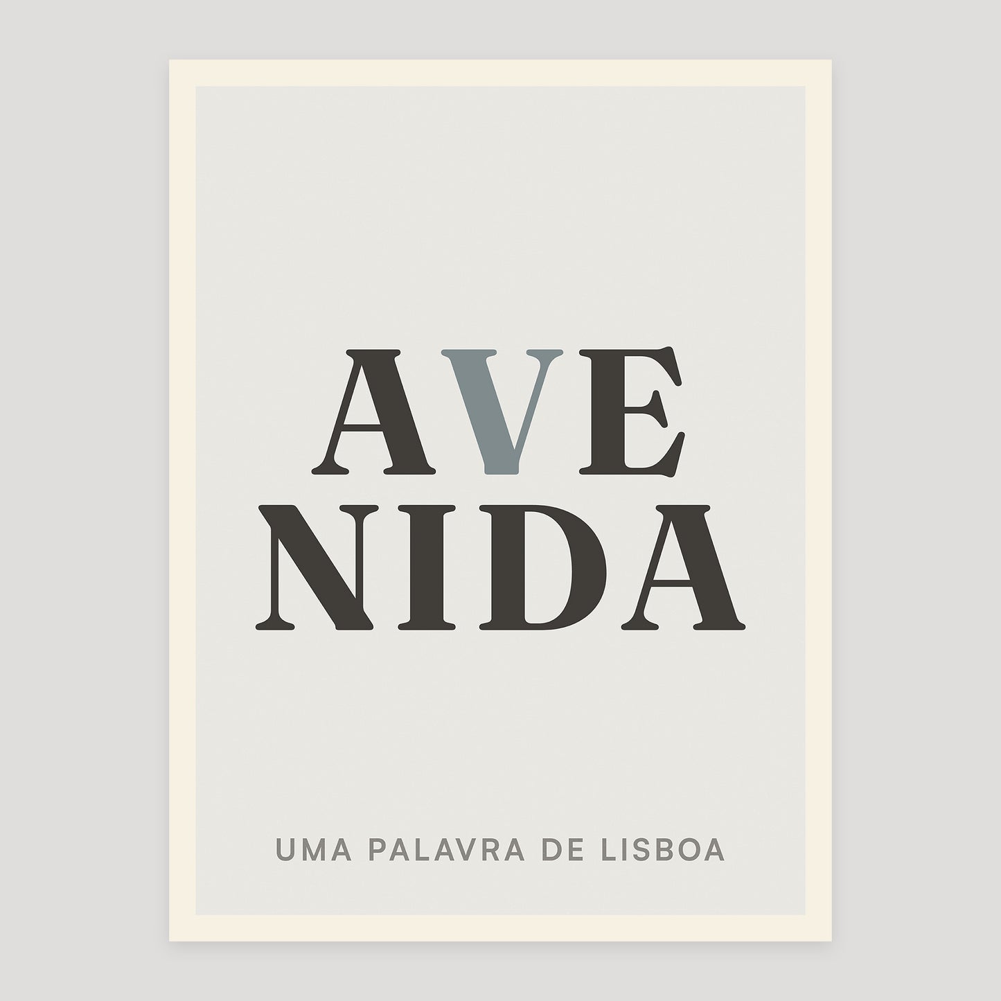 Avenida typographic poster from Lisbon