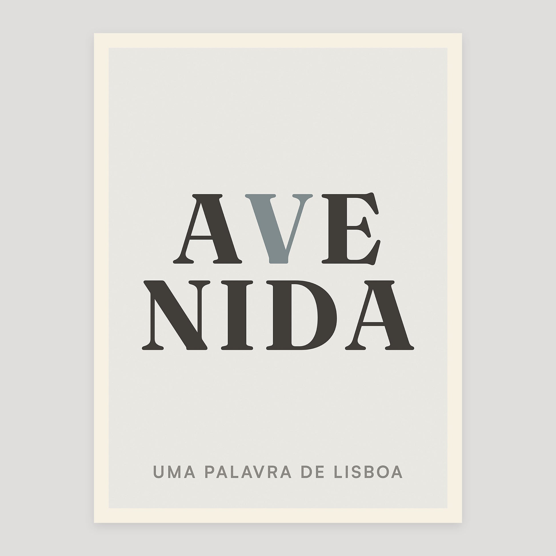 Avenida typographic poster from Lisbon