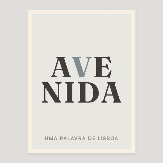 Avenida typographic poster from Lisbon
