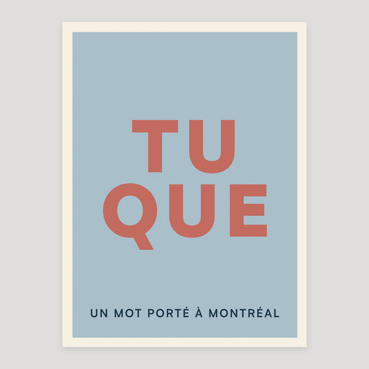 Tuque typographic poster from Montréal