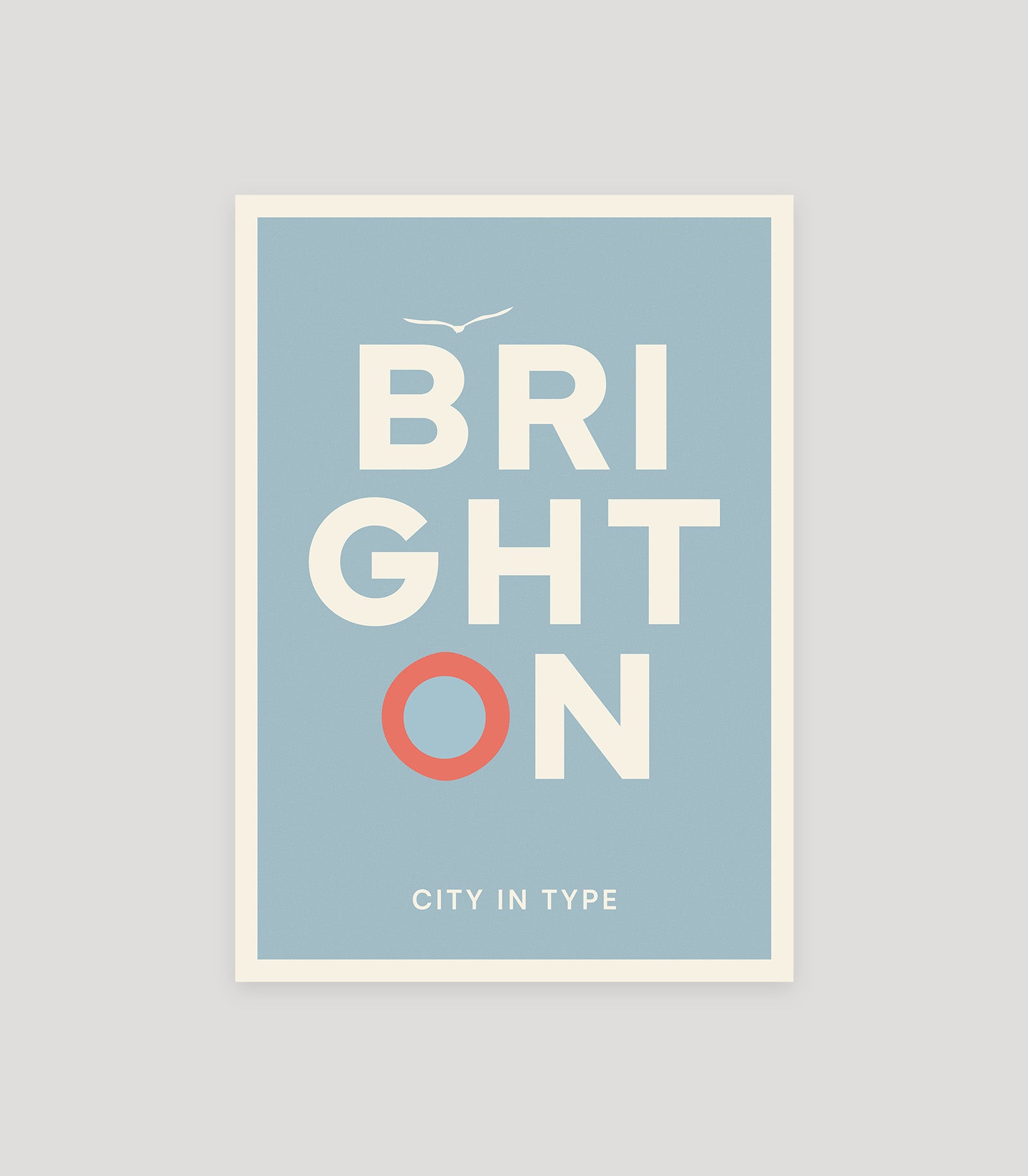 Brighton typographic poster, stacked city letters