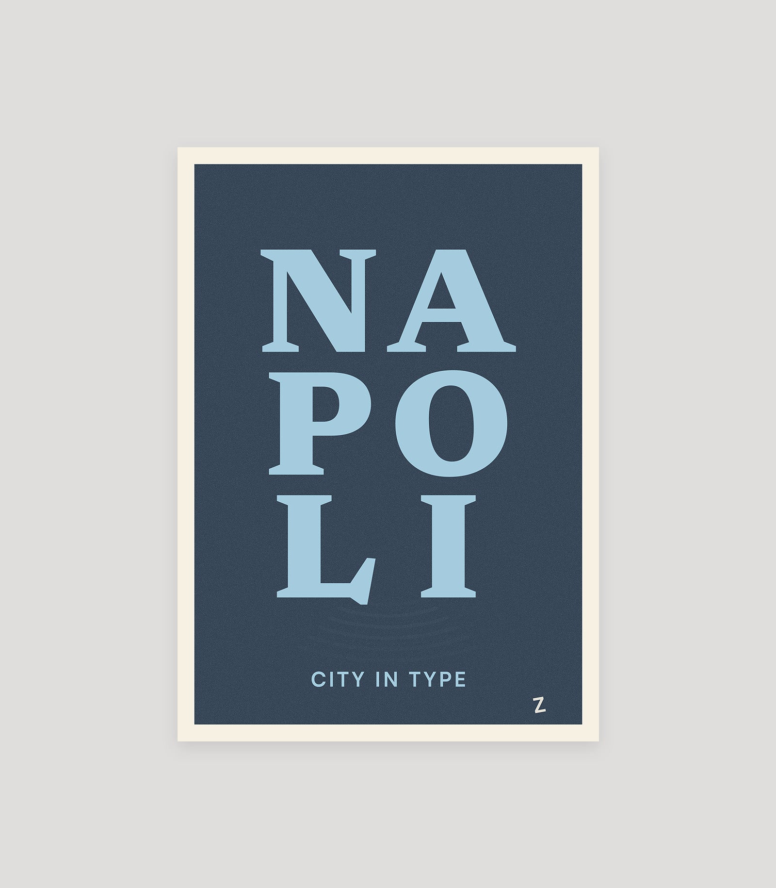 Napoli team zissou typographic poster, stacked city letters