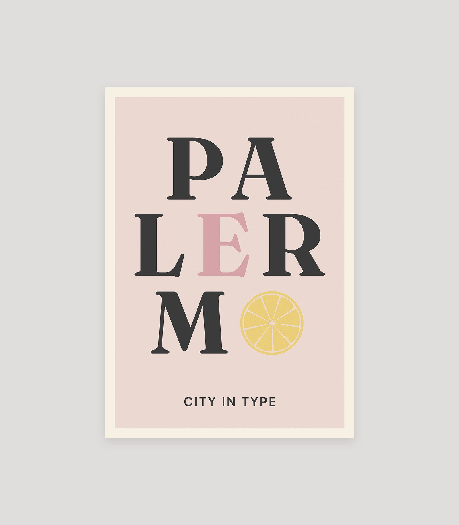 Palermo typographic poster, stacked city letters