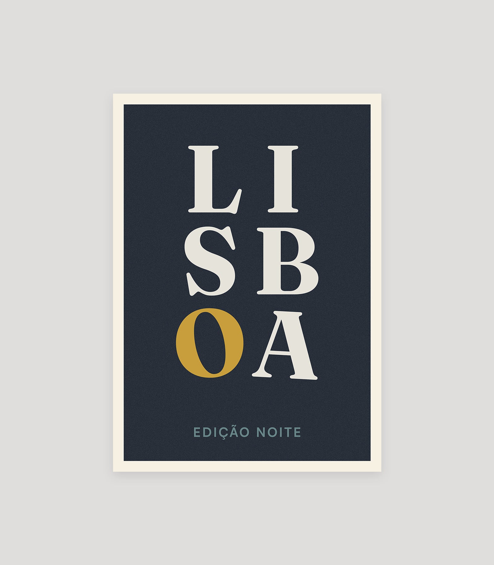 Lisboa night edition typographic poster, stacked city letters