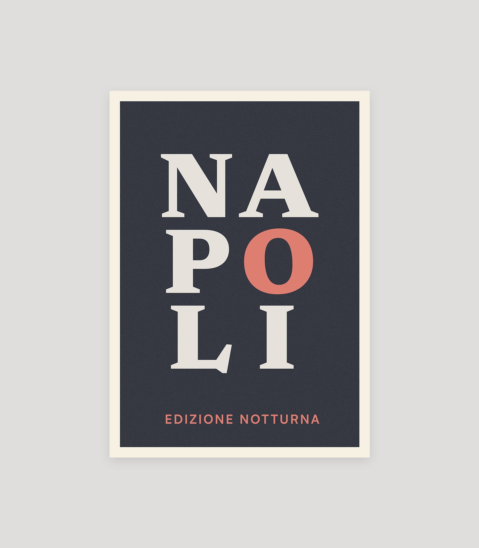 Napoli night edition typographic poster, stacked city letters